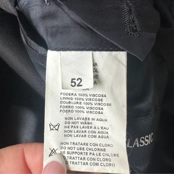 Versace Classic Black Wool Blazer Size 52